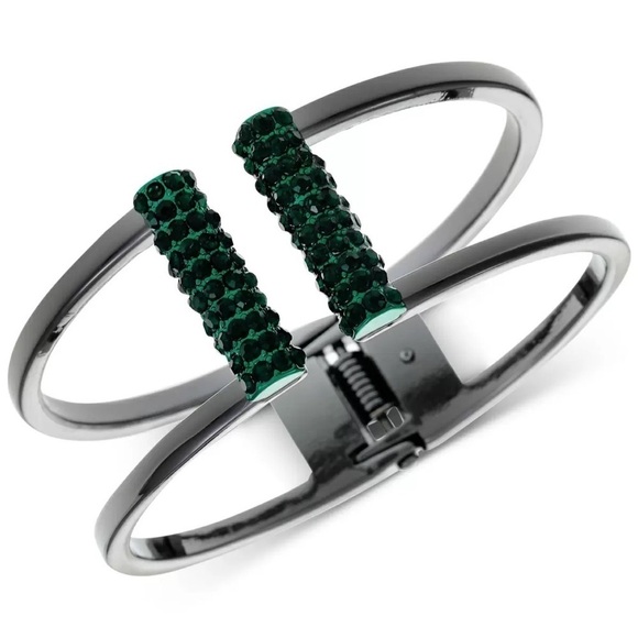 NWT Alfani hematite tone colored pave double row cuff bracelet 💍💎💕 - Picture 4 of 7